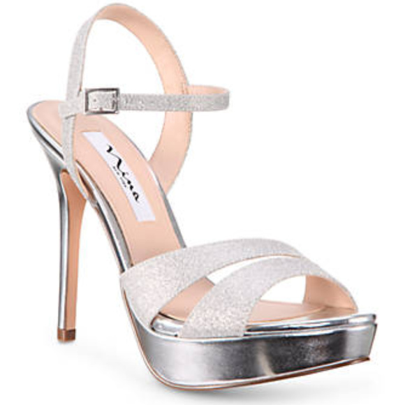 NINA Glitter Platform Heel Sandals - Picture 2 of 5